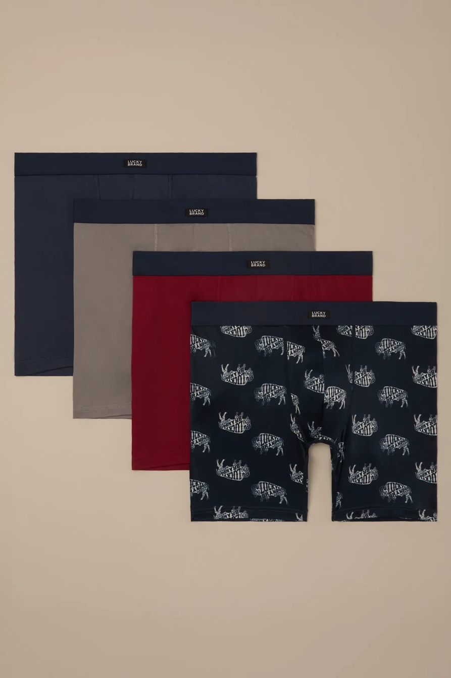 4 PACK SOFT BOXER BRIEFS — MULTI — image 1