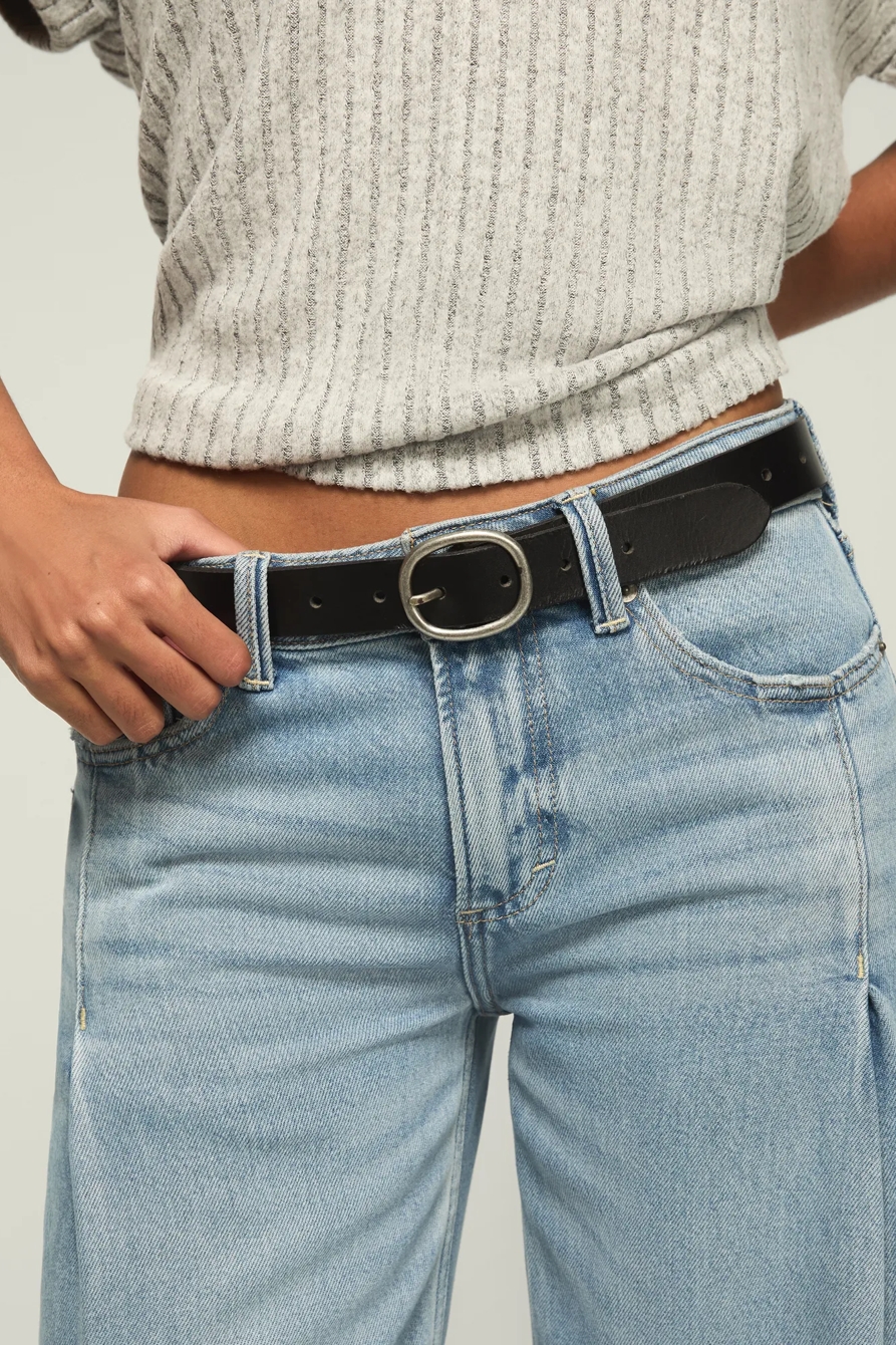 PULL THROUGH LEATHER BELT — BLACK — image 3