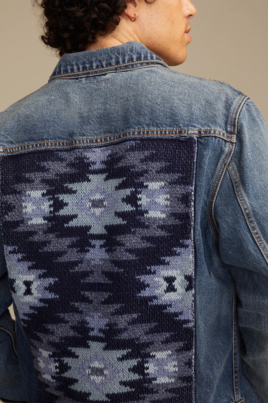 FRONTIER DENIM JACKET W/ SWEATER BACK PANEL — OUTLAW — image 5