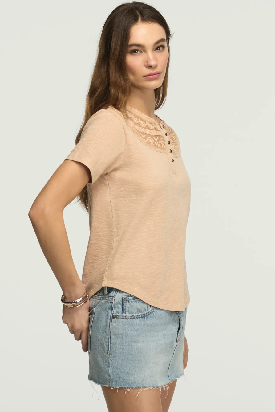 EMBROIDERED YOKE HENLEY TEE — MORGANITE — image 4