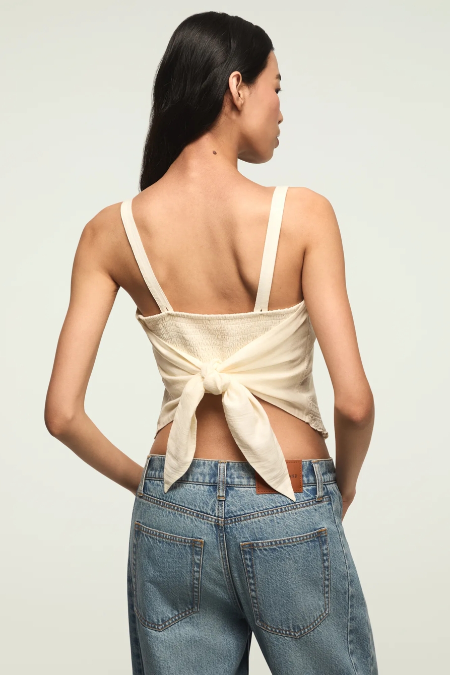 FESTIVAL HANDKERCHIEF CAMI TOP — CREAM — image 2