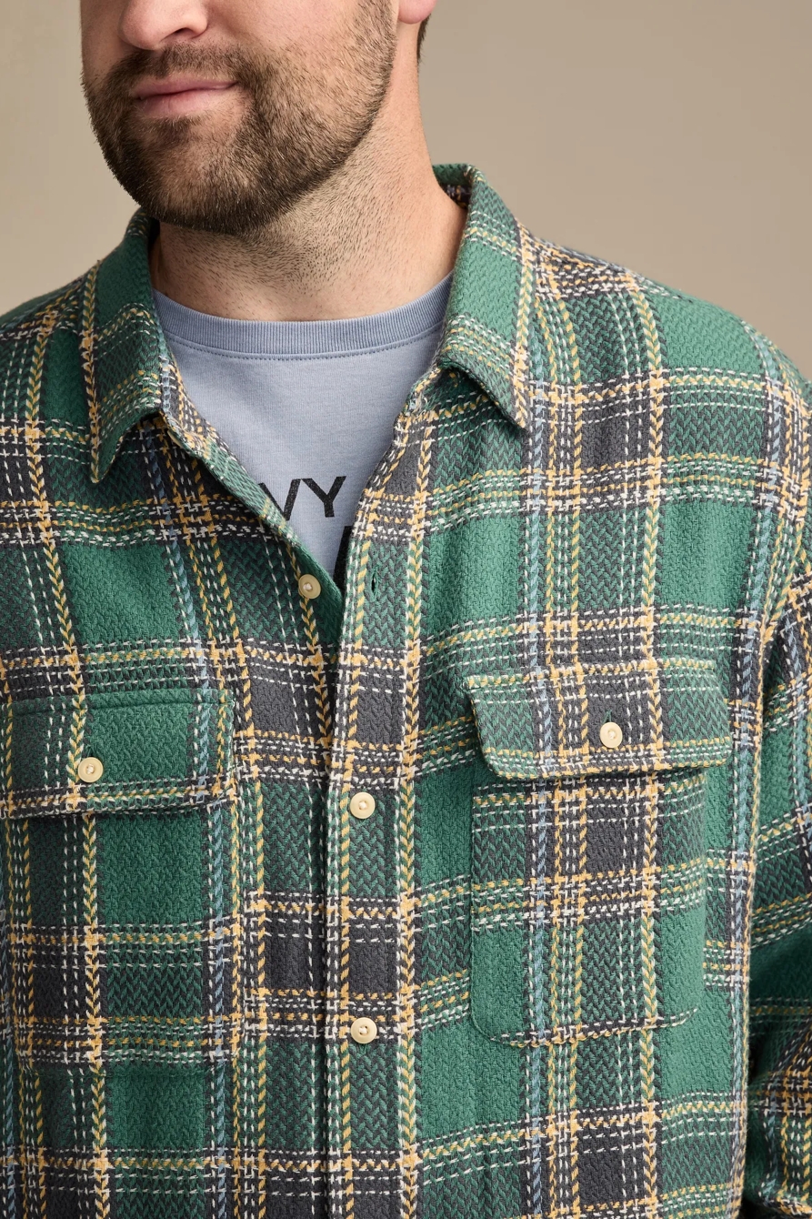 BIG & TALL HERRINGBONE HUMBOLDT UTILITY SHIRT — GREEN PLAID — image 2