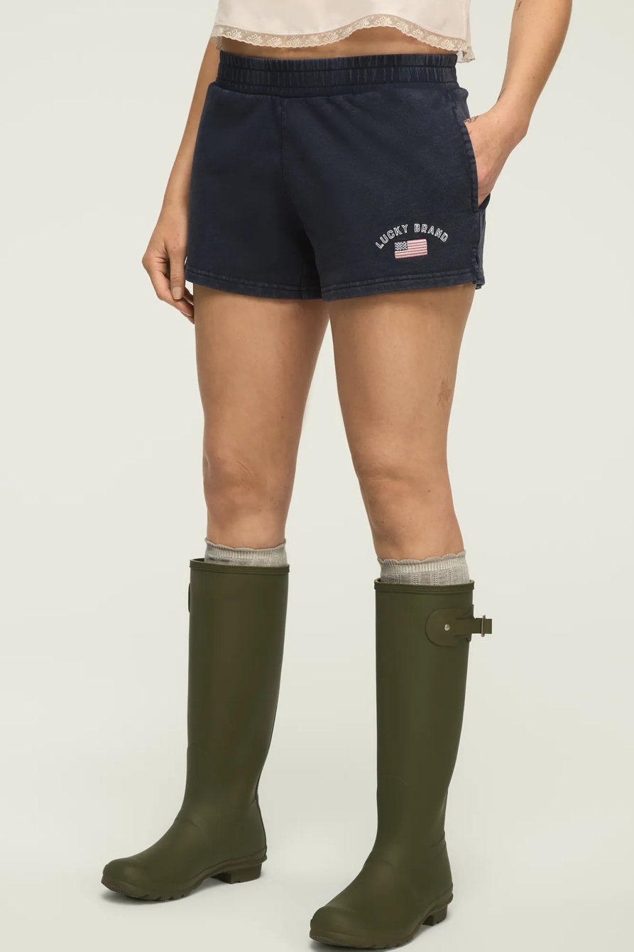 FLEECE LUCKY LOUNGE SHORT — NAVY — image 1