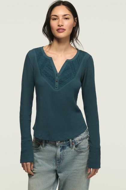 LACE TRIM MIX HENLEY, STARGAZER