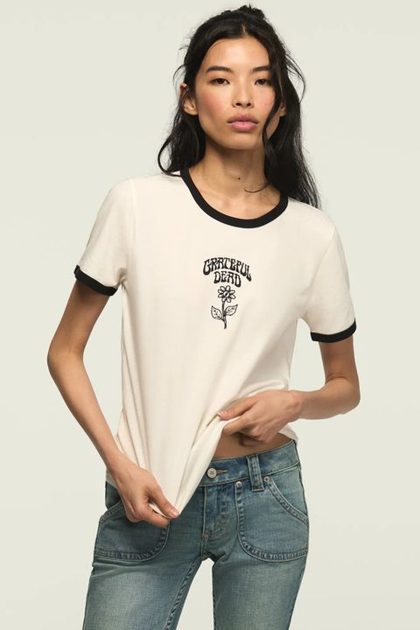 GRATEFUL DEAD FLOWER CLASSIC CREW, GARDENIA