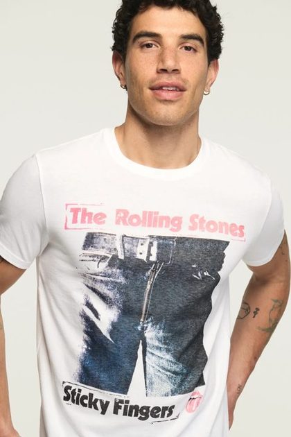 ROLLING STONES STICKY FINGERS TEE, BRIGHT WHITE
