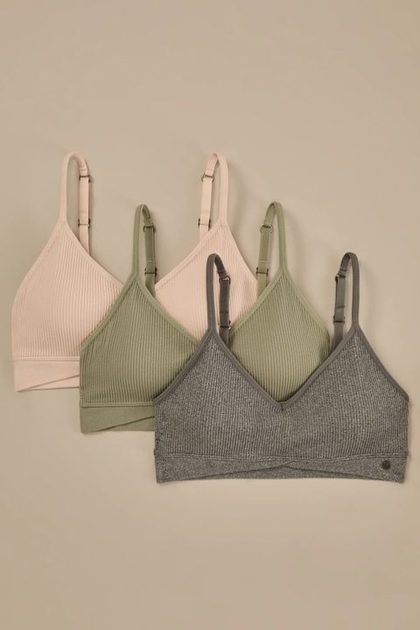 3PK RIB LOUNGE BRA, LIMELIGHT