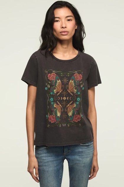 MIRROR BUTTERFLY CLASSIC CREW, JET BLACK