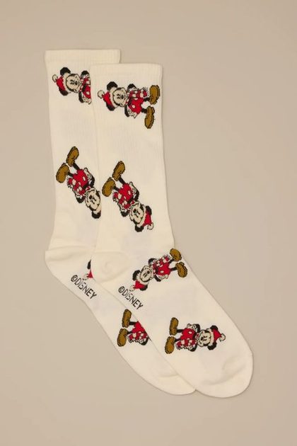 WINTER MICKEY SOCKS, CREAM