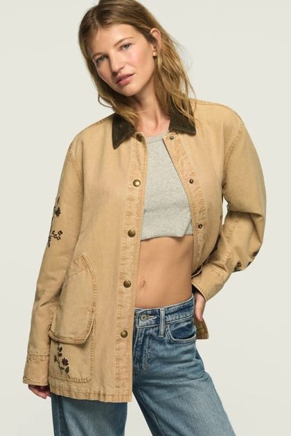 CANVAS OVERSIZED BARN JACKET, TAN