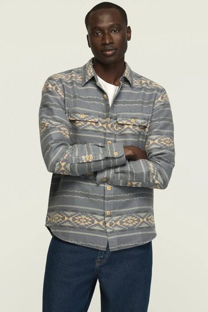 JACQUARD HUMBOLDT UTILITY SHIRT, BLUE MULTI