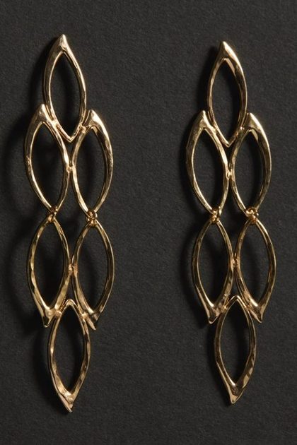 CIRCLE DROP STATEMENT EARRINGS, GOLD