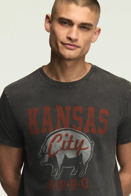 KANSAS CITY BBQ TEE, JET BLACK