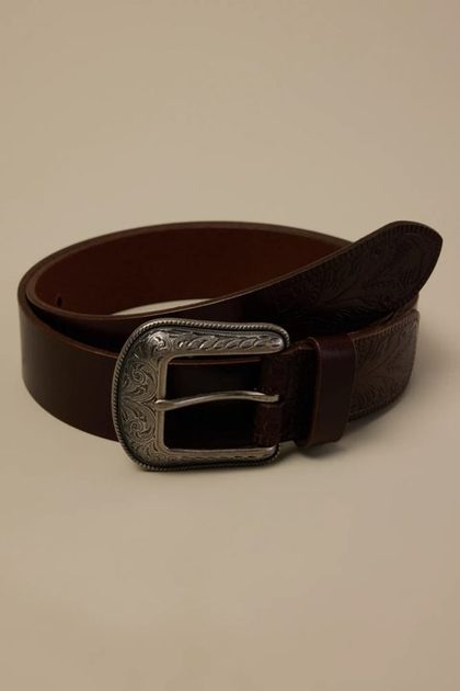 WESTERN JEAN BELT, BROWN