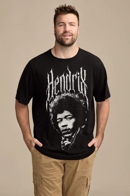 BIG & TALL METAL HENDRIX TEE, JET BLACK
