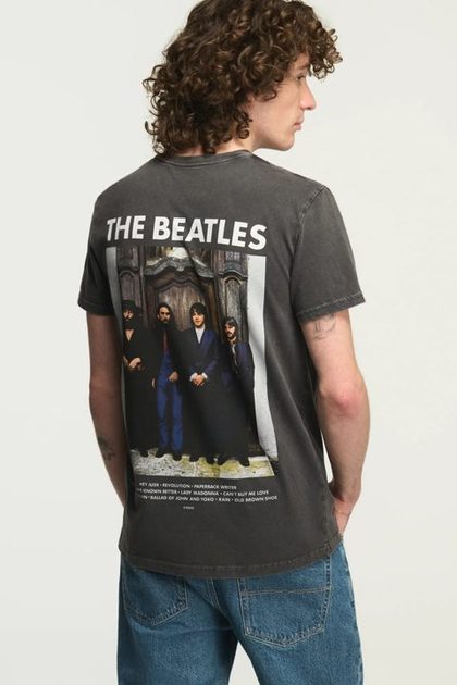 THE BEATLES PHOTO REEL TEE, JET BLACK