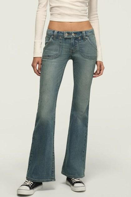 LUCKY LEGEND LOW RISE FLARE, POPULAR WASH