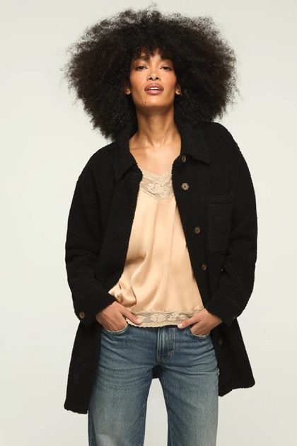OVERSIZED SHIRT JACKET, #001 BLACK