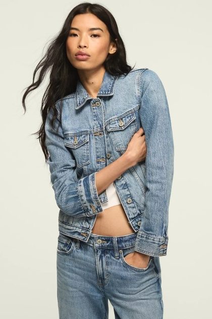 DENIM SHRUNKEN TRUCKER JACKET, PERFECTION WASH