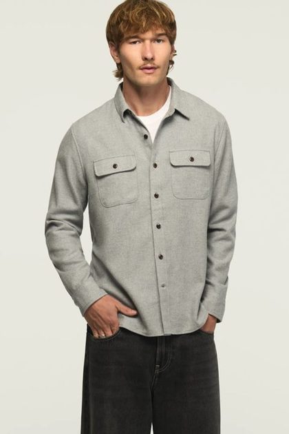 CLOUD SOFT FLANNEL HUMBOLDT SHIRT, HEATHER GREY