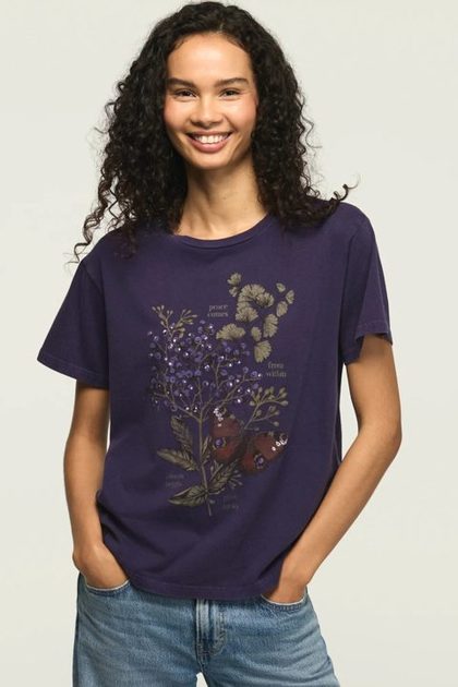 BOTANICAL BOYFRIEND TEE, PARACHUTE PURPLE