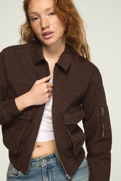 LUCKY LEGEND BOMBER JACKET, CHOCOLATE FACTORY WASH