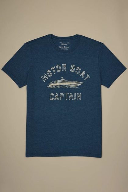 MOTOR BOAT CAPTAIN TEE, INDIAN TEAL