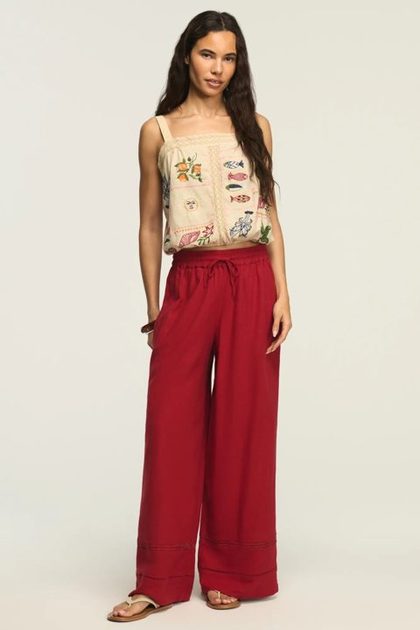 LINEN LACE TRIMMED PANT, EMBOLDENED