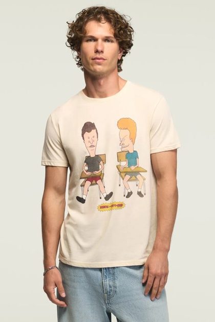 MTV BEAVIS AND BUTTHEAD DESKS TEE, NEW BIRCH