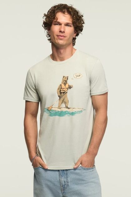 SUP BEAR TEE, PURITAN GRAY