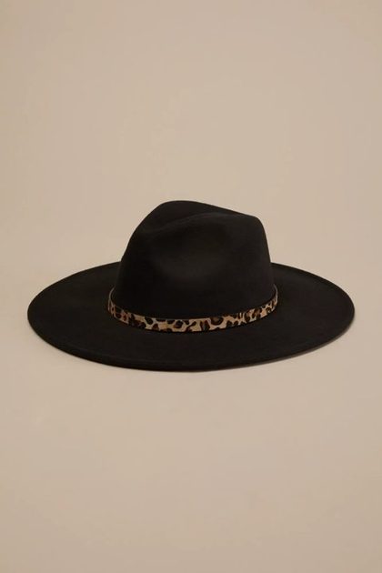 RANGER HAT with Leopard Band, BLACK