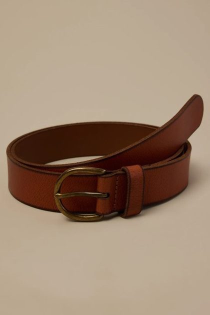 LEATHER BELT, TAN