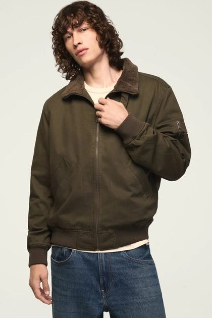 SHERPA LINED FLIGHT JACKET, OLIVE