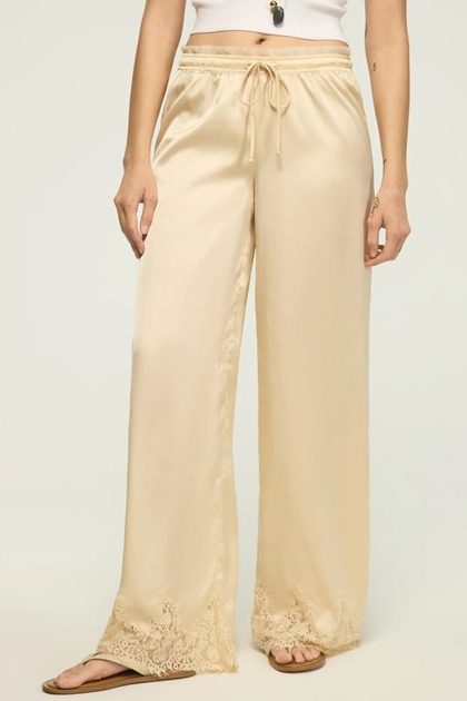 LACE TRIM PANT, CREAM
