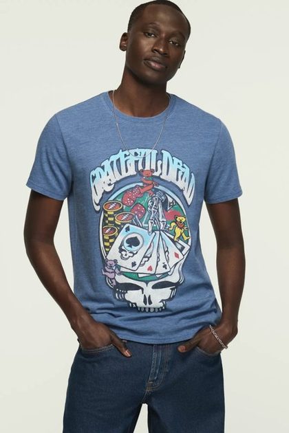 GRATEFUL DEAD POKER TEE, TRUE NAVY