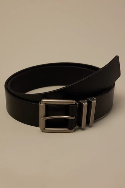 Double Metal Keeper Belt, BLACK
