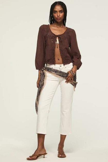 Mid Rise Sweet Crop, CLOUDY DAYS WASH