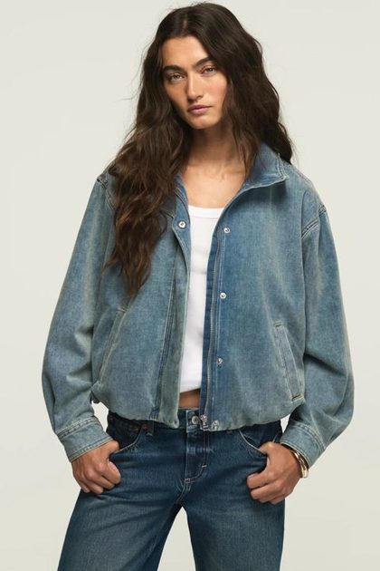 DENIM LUXE JACKET, VIXEN WASH