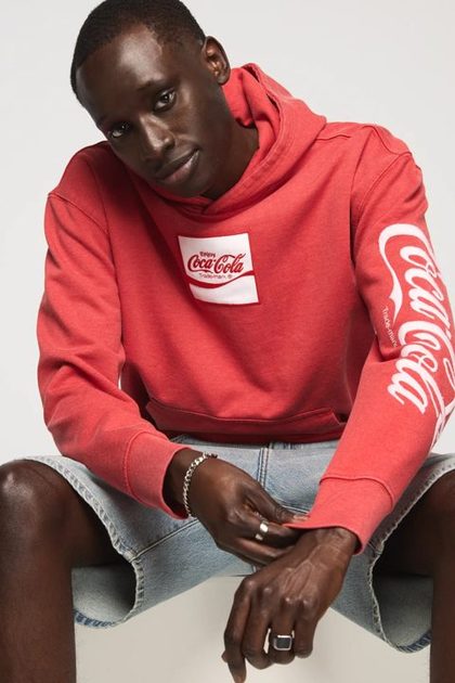 COCA-COLA LOGO HOODIE, FIERY RED