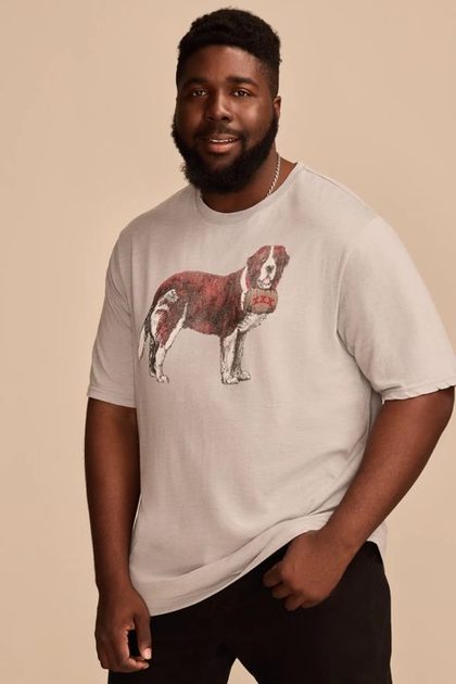 BIG & TALL ST BERNARD TEE, LIMESTONE