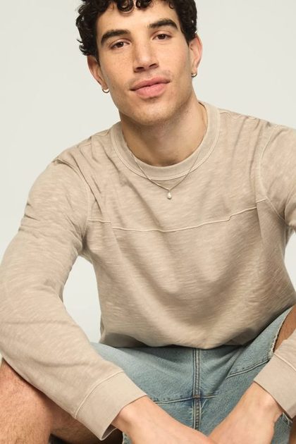 SLUB JERSEY FOOTBALL TEE, Plaza Taupe