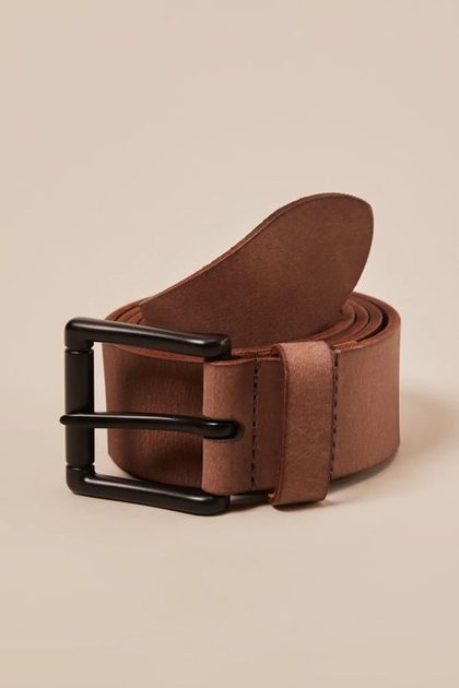 BLACK BUCKLE BELT, DARK BROWN