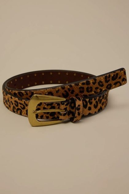 LEOPARD HAIRCALF BELT, Leopard