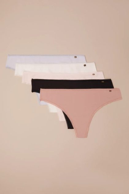 5 PACK MICRO THONG, MEDIUM DARK BLUE